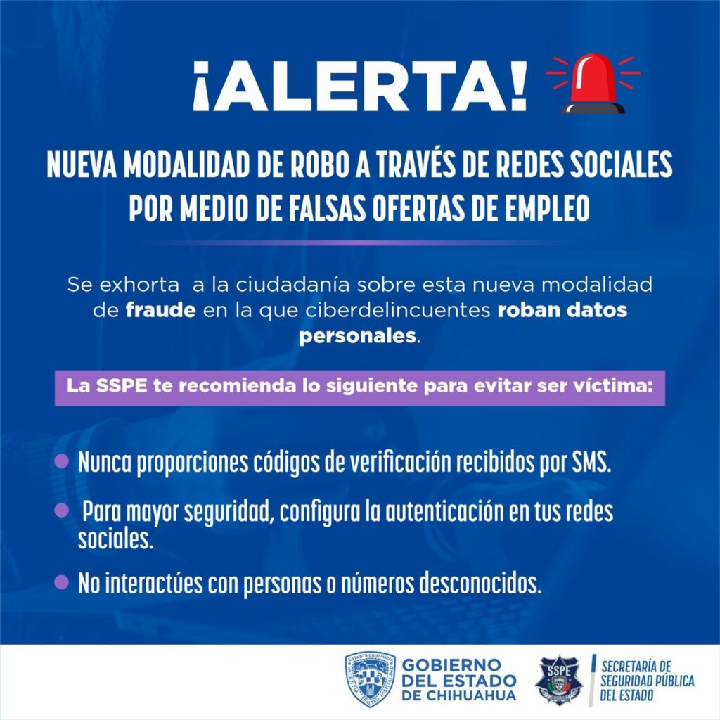 Alerta SSPE sobre nueva modalidad de robo a través de redes sociales ...